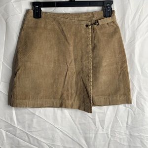 A. Byer Tan Corduroy Wrap Skirt